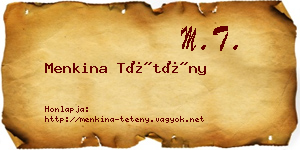 Menkina Tétény névjegykártya